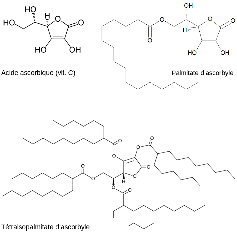 Ascorbyl Tetraisopalmitate et Ascorbyl Palmitate
