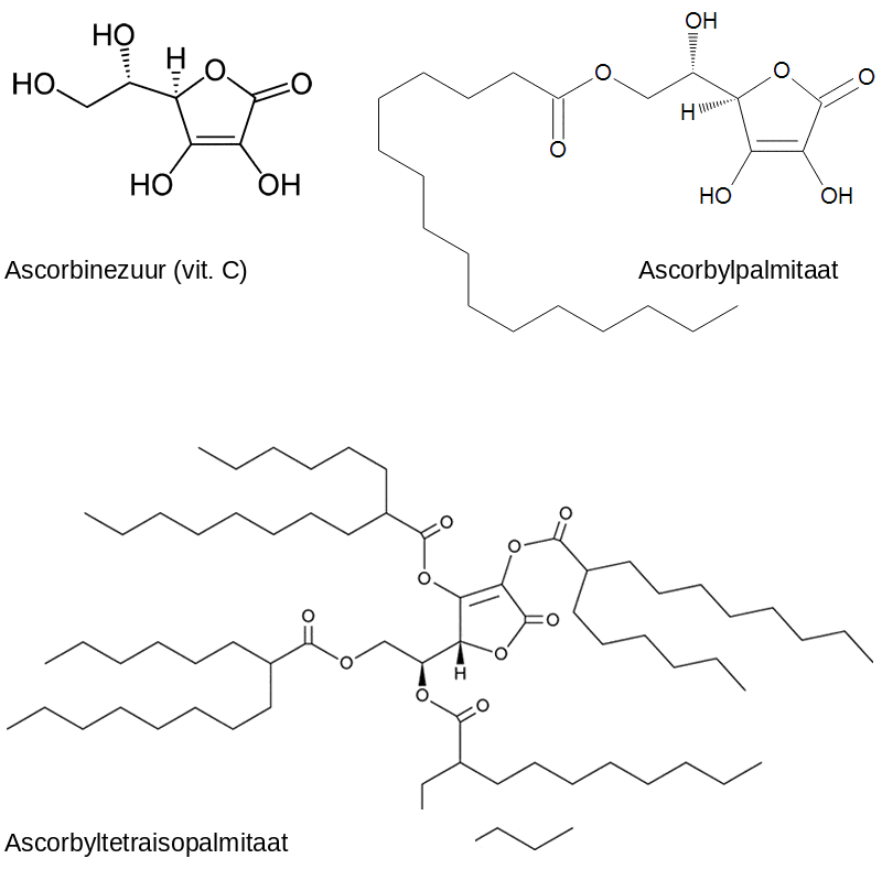 Ascorbyl Tetraisopalmitate en Ascorbyl Palmitate